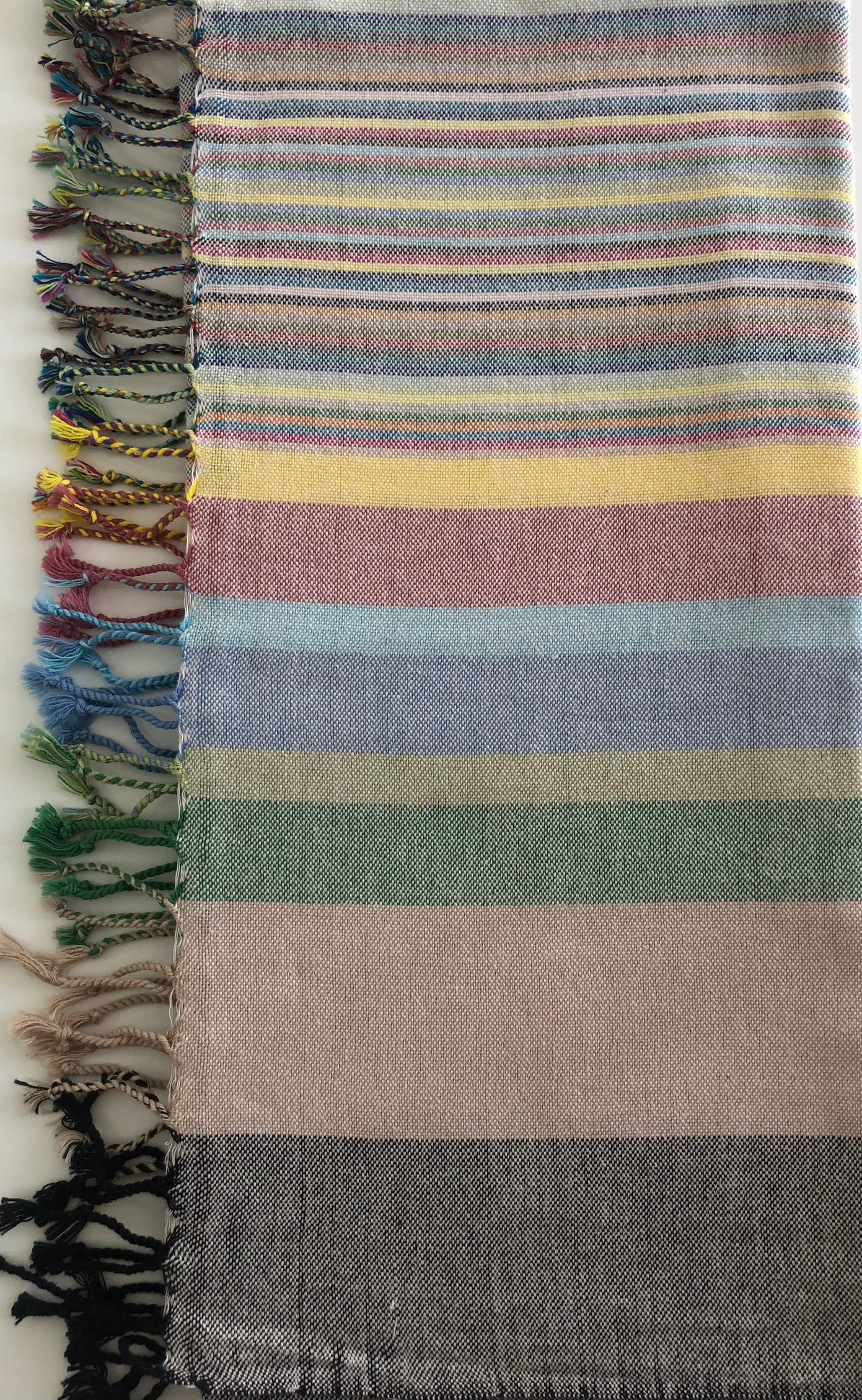 Pestemal / tablecloth / scarf - Stripe - Light flat-woven towel