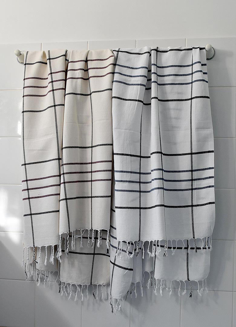 Pestemal - Antique Hamam - Ecru/stripe Turkish towel